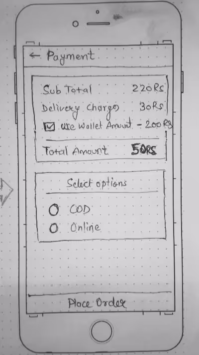 SmallBite paper prototype screen 5