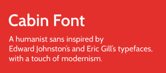 Cabin typeface specimen used for body text in the Qtoniq app