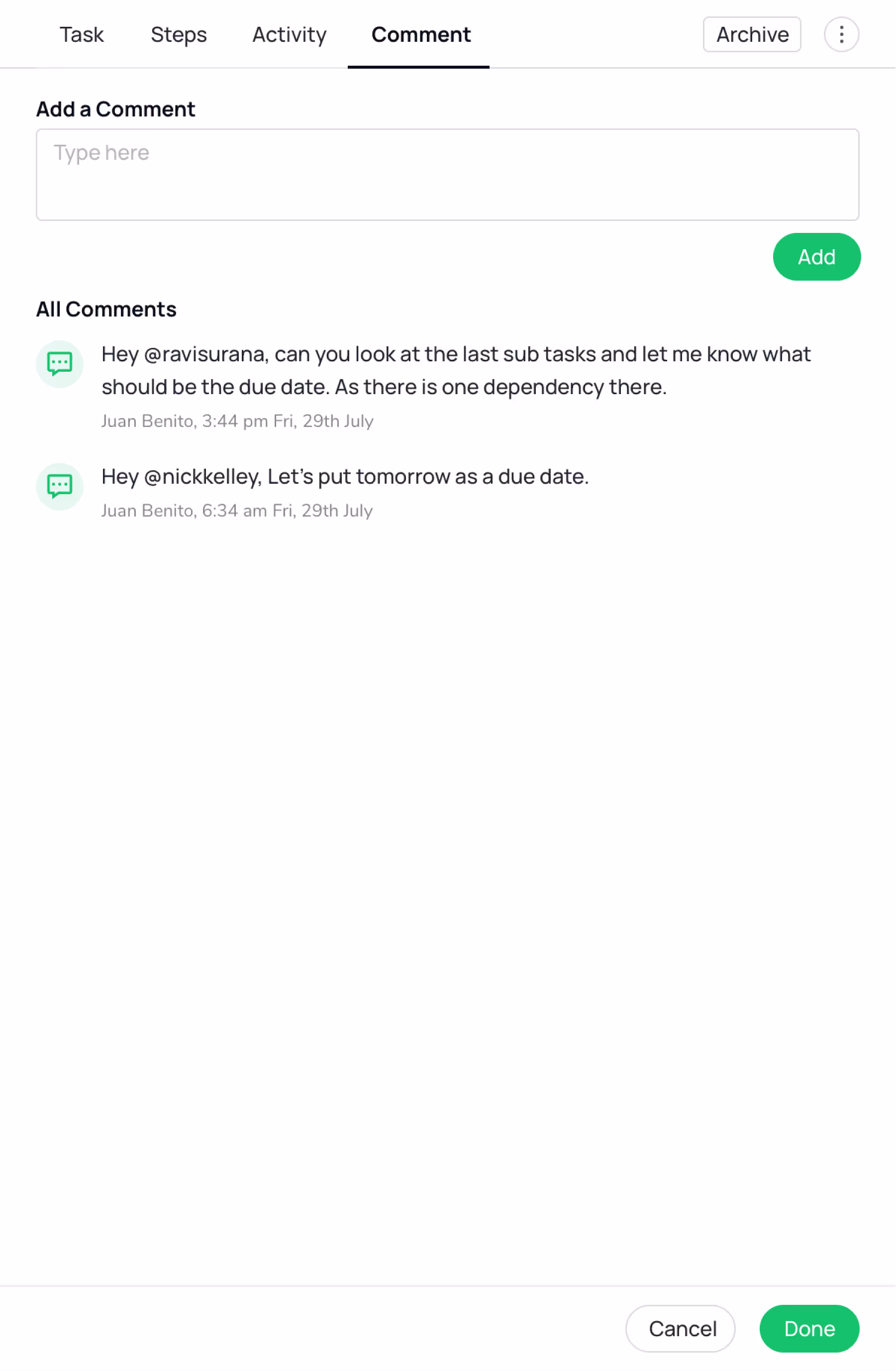 360degree@work app screen, design 7