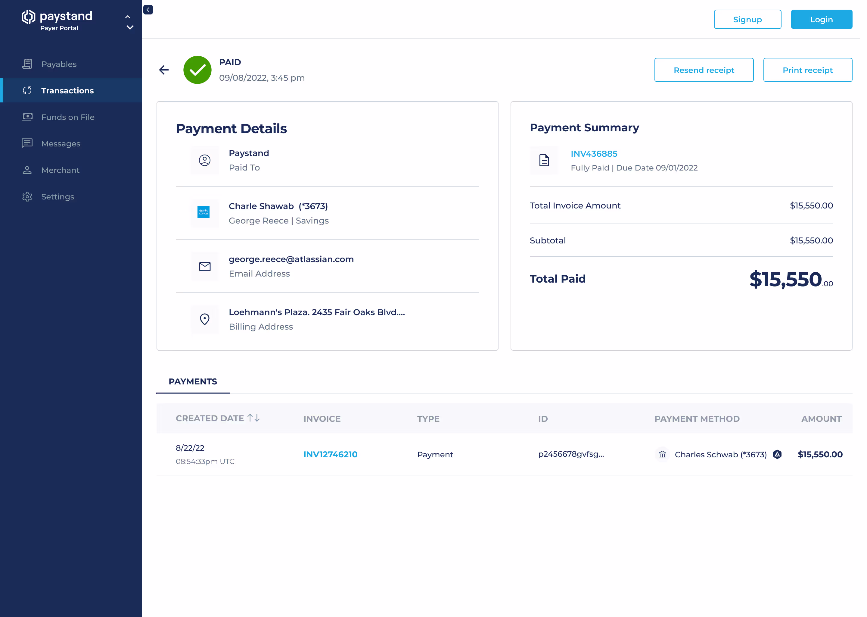 Final checkout design: payment confirmation and transaction summary screen
